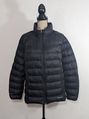 Eddie Bauer 650 Down Puffer Jacket Women's Size 2XL Black Full Zip Lightweight
